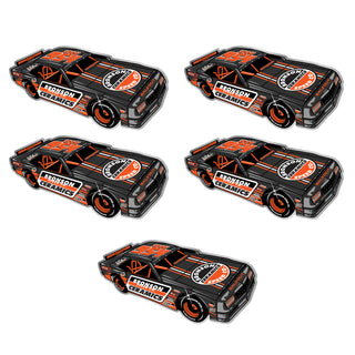 Bronson Bearings Mylar Skateboard Stickers Speed Car Foil Black/Orange 5.5" x 2.8" 5-Pack