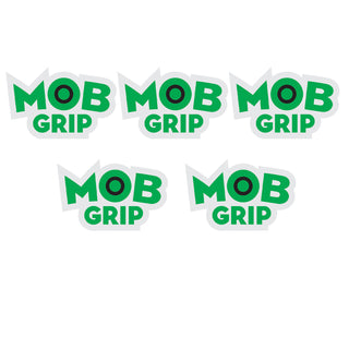 Mob Griptape Vinyl Skateboard Stickers Logo Green/Black 3.25" x 2.125" 5-Pack