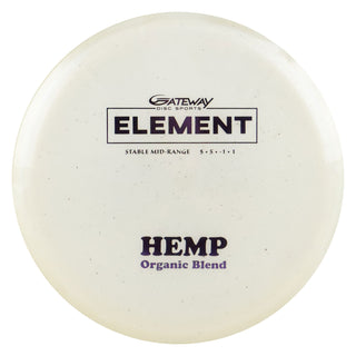 Gateway Disc Golf Diamond Hemp Element Midrange Disc 5/5/-1/1 White/Purple 178 grams