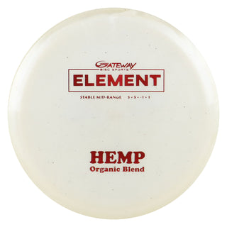 Gateway Disc Golf Diamond Hemp Element Midrange Disc 5/5/-1/1 White/Red 178 grams