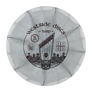 Westside Disc Golf BT Medium Burst Harp Midrange 4/3/0/3 Black White/Red 174g