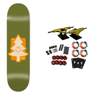 Enjoi Skateboard Complete Happy Tree Super Sap Army Green 8.5" x 32.1"