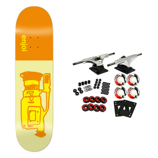 Enjoi Skateboard Complete Glitch Orange 8.25" x 32"