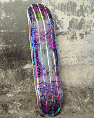 Real Skateboard Deck Wilkins Holographic Rainbow Foil Cathedral 8.5" x 31.85"