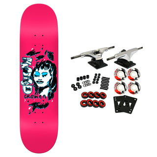 Krooked Skateboard Complete Cromer Pink and Blue 8.06" x 31.8"