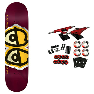 Krooked Skateboard Complete Basalt DBX Eyes 8.5" x 31.8" Wine