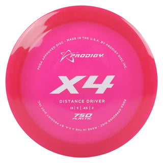 Prodigy Disc Golf 750 X4 Distance Driver 13/5/-2.5/2 Pink/White 172 grams