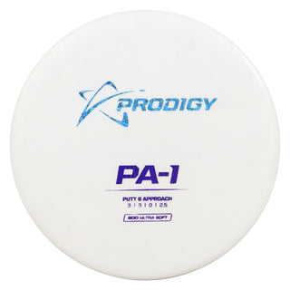 Prodigy Disc Golf 300 Ultra Soft PA-1 Putting Disc 3/3/0/2 White/Blue Shimmer/Navy Prisms 172 grams