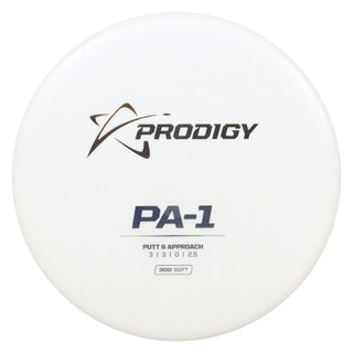 Prodigy Disc Golf 300 Soft PA-1 Putting Disc 3/3/0/2 White/Gold/Silver 173 grams