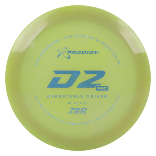 Prodigy Disc Golf 750 D2 Pro Distance Driver 12/5/-1/3 Sage/Slate 170 grams