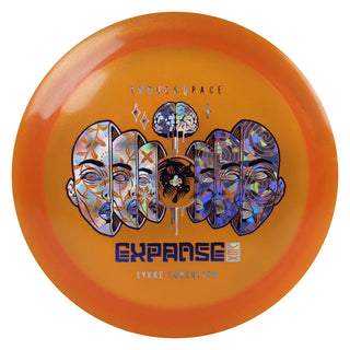 Thought Space Disc Golf Lykke Lorentzen Signature Vex Expanse Distance Driver 11/5/-1/2 Dark Orange/Holo Shapes/Blue Shatter 172 grams