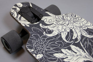 Dusters Longboard Complete Channel Blooming Drop Through Black 9.375" x 38"