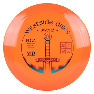 Westside Discs Disc Golf VIP Sword Distance Driver 12/5/-0.5/2 Orange/Turquoise 171 grams