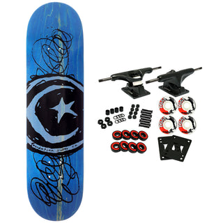Foundation Skateboard Complete Star and Moon Scribble 8.38" x 32"