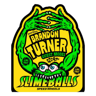 Slime Balls Skateboard Wheels 52mm Brandon Turner Guest Chubbies 97A White
