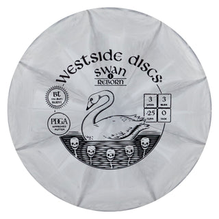 Westside Disc Golf BT Medium Burst Swan 1 Reborn Putter 3/3/-2.5/0 Grey/Black 175 grams