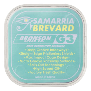 Bronson Speed Co Skateboard Bearings Samarria Brevard Pro G3 Teal/Yellow