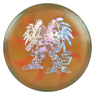 Discraft Disc Golf Z Swirl Chris Dickerson 2024 Robot Chicken Buzzz Midrange 5/4/-1/1 Green Orange Shimmer/Benjamins 177-180g