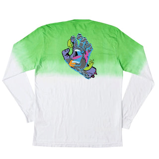 Santa Cruz Longsleeve Strange Hand Green/White Dip Dye