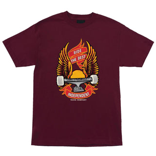Independent Trucks Skateboard Shirt Ride Free Athletic Maroon