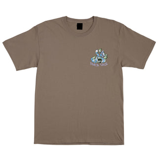 Santa Cruz Skateboards Shirt Screaming Scratched Hand Dusty Brown