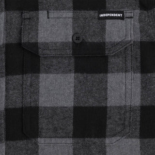 Independent Skateboard Longsleeve Flannel Shirt Belmont Grey