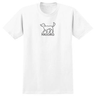 Krooked Skateboards Shirt El Perro White/Black