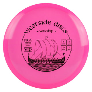 Westside Disc Golf VIP Warship Midrange Disc 5/6/0/1 Pink/Black 180 grams