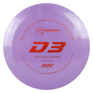 Prodigy Disc Golf 500 D3 Distance Driver 12/5/-1/3 Lavender/Orange Shimmer 173 grams