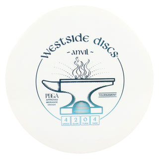 Westside Disc Golf Tournament Anvil Midrange 4/2/0/4 White/Blue 173 grams