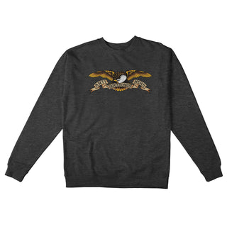 Anti Hero Skateboards Hoody Eagle Crewneck Charcoal Heather/Black