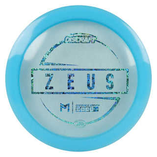 Discraft Disc Golf Paul McBeth Z Lite Zeus Distance Driver 12/5/-1/3 Light Blue/Blue Hearts 160 grams