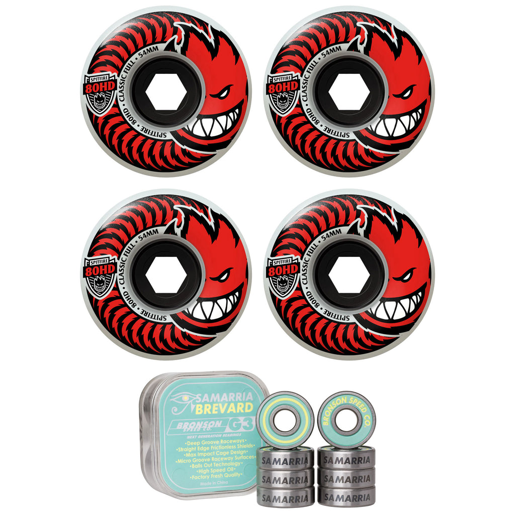 Spitfire Conical Full Wheels (clear blue) 54mm 80A 4 Pack