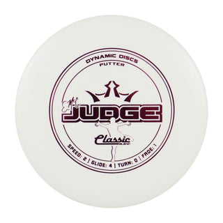 Dynamic Disc Golf Classic Blend EMAC Judge Putter 2/4/0/1 White/Purple 176 grams