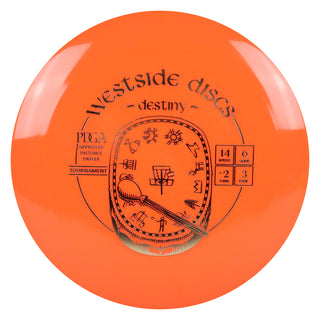 Westside Disc Golf Tournament Destiny Distance Driver 14/6/-2/3 Orange/Gold 173 grams