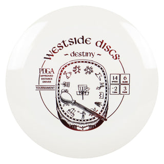 Westside Disc Golf Tournament Destiny Distance Driver 14/6/-2/3 White/Red 174 grams