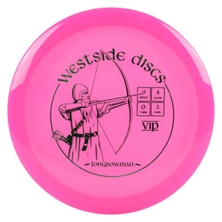 Westside Disc Golf VIP Longbowman Fairway Driver 9/4/0/3 Pink/Green 171 grams