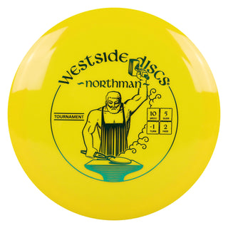 Westside Disc Golf Tournament Northman Fairway Driver 10/5/-1/2 Yellow/Green 175 grams