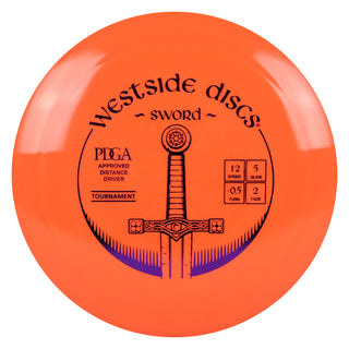 Westside Disc Golf Tournament Sword Distance Driver 12/5/-0.5/2 Orange/Purple 173 grams