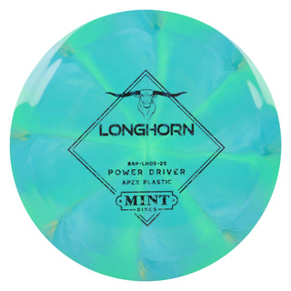 Mint Disc Golf Apex Swirl Longhorn Distance Driver 11/4/-1/2.5 Green/Black Prisms 166 grams