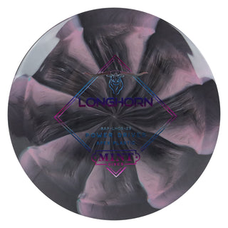 Mint Disc Golf Apex Swirl Longhorn Distance Driver 11/4/-1/2.5 Black Pink/Purple Metallic 174 grams