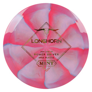 Mint Disc Golf Apex Swirl Longhorn Distance Driver 11/4/-1/2.5 Red Pink/Autumn Camo 174 grams