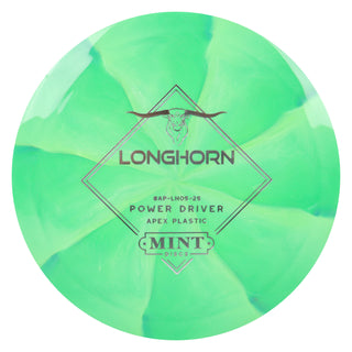 Mint Disc Golf Apex Swirl Longhorn Distance Driver 11/4/-1/2.5 Green/Silver 173 grams