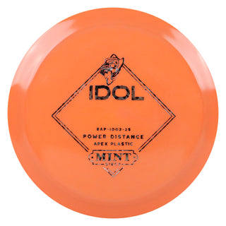 Mint Disc Golf Apex Mega Soft Idol Distance Driver 13/5/-1/2.5 Orange/Black Leopard 163 grams