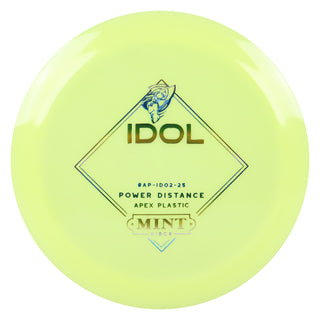 Mint Disc Golf Apex Mega Soft Idol Distance Driver 13/5/-1/2.5 Yellow/Blue Metallic 163 grams