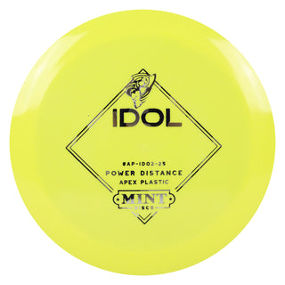 Mint Disc Golf Apex Idol Distance Driver 13/5/-1/2.5 Yellow/Navy Silver 162 grams