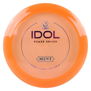 Mint Disc Golf Eternal Mega Soft Idol Distance Driver 13/5/-1/2.5 Orange/Purple Metallic 174 grams