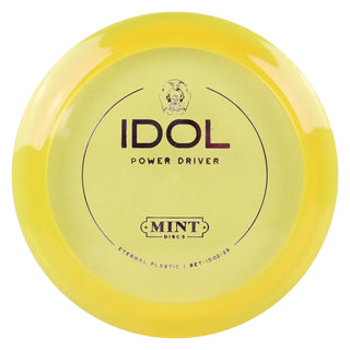 Mint Disc Golf Eternal Idol Distance Driver 13/5/-1/2.5 Yellow/Purple Rose 175 grams