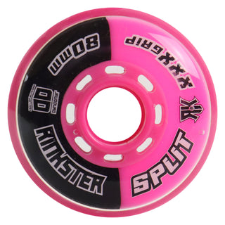 Rink Rat Roller Hockey Wheels Rinkster Split 80mm XXX Grip Black/Pink (Single)