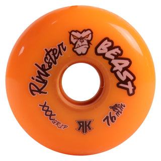 Rink Rat Roller Hockey Wheels Rinkster Beast 76mm XXX Grip Orange 4-Pack